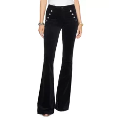 Best Sale ❤️ Ramy Brook Velveteen Helena Flare Leg Skinny Pants Black 🎁