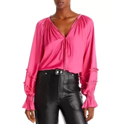 Best Pirce โ Ramy Brook Maty Balloon Sleeve Top - 100% Exclusive Bright Pink ๐คฉ