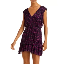 Outlet 🎉 Ramy Brook Romina 👗 Dress Plumberry/ Black ⌛