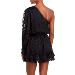 New 🎁 Ramy Brook Michelle One Shoulder Burnout Mini 👗 Dress Black Burnout 🎉 -US Ramy Brook Sales 2022 unnamed file 182