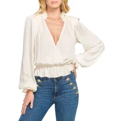 Best deal ๐ Ramy Brook Dorit Ruffled Peplum Blouse Cream โ