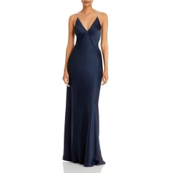 Flash Sale 👏 Ramy Brook Macau Satin Embellished Strap Gown Navy 🥰