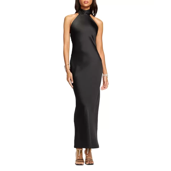 Cheapest ✔️ Ramy Brook Tatiana Satin Halter Gown Black ⭐ 1 Cheapest ✔️ Ramy Brook Tatiana Satin Halter Gown Black ⭐