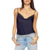 Promo 🤩 Ramy Brook Abigail Cowlneck Camisole Top Navy ✔️