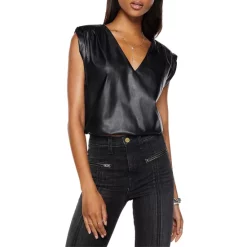 Best reviews of 🤩 Ramy Brook Annabelle Faux Leather Top Black 🥰