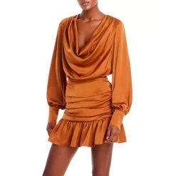 Best Pirce 🤩 Ramy Brook Camilla Cowl Neck 👗 Dress Copper ✔️