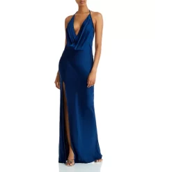 US Ramy Brook Sales 2022 15 Cheapest ๐งจ Ramy Brook Valentina Plunging Halter Gown Spring Navy โ