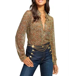 Buy ๐ฏ Ramy Brook Tien Embroidered Button Front ๐ Shirt Magical Multi ๐