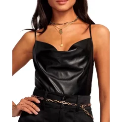 Promo 🔥 Ramy Brook Moyer Cowl Neck Faux Leather Sleeveless Top Black ⌛ -US Ramy Brook Sales 2022 unnamed file 352