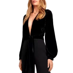 Buy ✨ Ramy Brook Jaxon Mixed Media Jumpsuit Black 😀 -US Ramy Brook Sales 2022 unnamed file 377