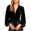 Brand new 😉 Ramy Brook Jaxon Balloon Sleeve Velvet Top Black 🛒