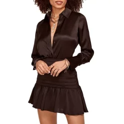 Flash Sale 😉 Ramy Brook Silk-Blend Victoria Blouse Black 👏