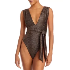 Best reviews of ✔️ Ramy Brook Sparkle Viona One Piece 🩱 Swimsuit Metallic ⌛