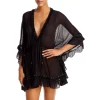 Best reviews of ⭐ Ramy Brook Joya Grommet Trim 👗 Dress Swim Cover-Up Black 😍
