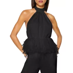 Coupon ⌛ Ramy Brook Danni Mock Neck Faux Feather Top Ivory ❤️ -US Ramy Brook Sales 2022 unnamed file 434