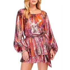 Brand new 🧨 Ramy Brook Miami Belted Mini 👗 Dress Scarlet Multi Combo 🎉