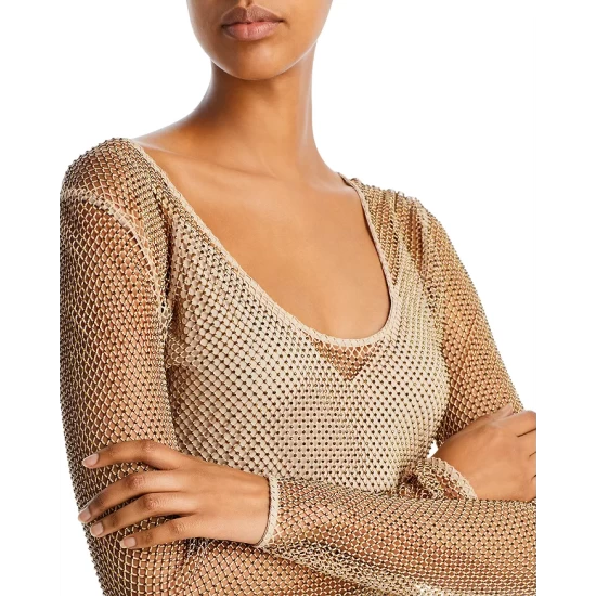 Promo 🔔 Ramy Brook Lulu Studded Mesh Maxi 👗 Dress Gold Stud ✔️ 3 Promo 🔔 Ramy Brook Lulu Studded Mesh Maxi 👗 Dress Gold Stud ✔️ - Image 3