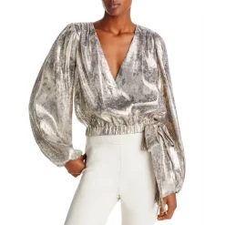 US Ramy Brook Sales 2022 58 Coupon โญ Ramy Brook Lumen Metallic Balloon Sleeve Top Crystal Multi Combo ๐