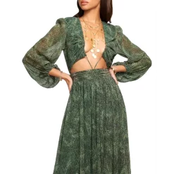 Best deal 😍 Ramy Brook Antonia Plunge Cutout Maxi 👗 Dress Jewel Green 😉 -US Ramy Brook Sales 2022 unnamed file 482
