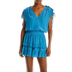 Top 10 ❤️ Ramy Brook Sasha 👗 Dress Blue Tile ✨