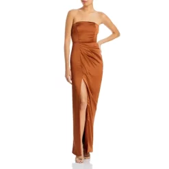 Budget ๐ Ramy Brook Farima High Slit Strapless Gown Copper ๐ฅ