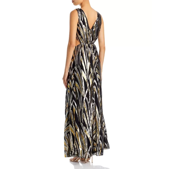 Deals 🔥 Ramy Brook Irene Metallic Printed Cutout Maxi 👗 Dress Black Combo 😍 2 Deals 🔥 Ramy Brook Irene Metallic Printed Cutout Maxi 👗 Dress Black Combo 😍 - Image 2
