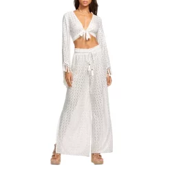 Coupon ๐ฅ Ramy Brook Elvira Lace Bell Sleeve Cover-Up Top & Glora Crocheted Cover-Up Pants ๐