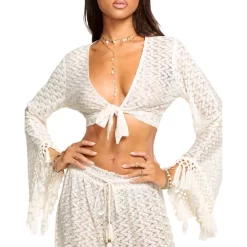 Coupon 🔥 Ramy Brook Elvira Lace Bell Sleeve Cover-Up Top & Glora Crocheted Cover-Up Pants 👍 -US Ramy Brook Sales 2022 unnamed file 575