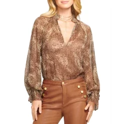US Ramy Brook Sales 2022 3 Coupon โ๏ธ Ramy Brook Jolene Animal Print Ruffle Blouse Copper Leopard ๐