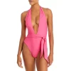 Deals 👏 Ramy Brook Verona Plunge One Piece 🩱 Swimsuit Deep Rose 🤩