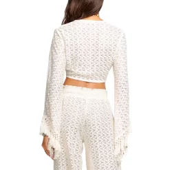 Hot Sale 👏 Ramy Brook Elvira Lace Bell Sleeve Cover-Up Top White Zigzag 🎉 -US Ramy Brook Sales 2022 unnamed file 603