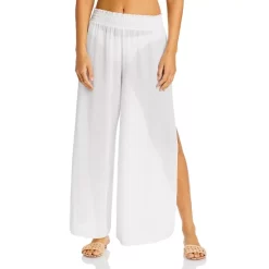 Cheap 🎁 Ramy Brook Athena Textured Swim Cover-Up Pants White 🥰