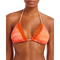 New 🥰 Ramy Brook 🍬 Candy Triangle 👙 Bikini Top - 150th Anniversary Exclusive Orange/pink 👍
