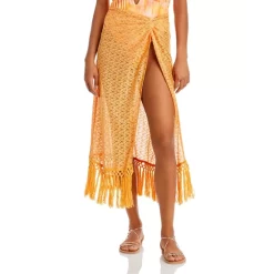 Deals ๐ Ramy Brook Gaia Fringe Swim Cover-Up ๐ Skirt Sunrise Zigzag ๐ฅ