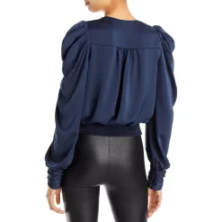 Budget 🎉 Ramy Brook Pauline Cropped Wrap Top Navy ✨ -US Ramy Brook Sales 2022 unnamed file 98
